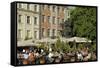 Street Cafe, Doma Square, Riga, Latvia, Baltic States-Gary Cook-Framed Stretched Canvas