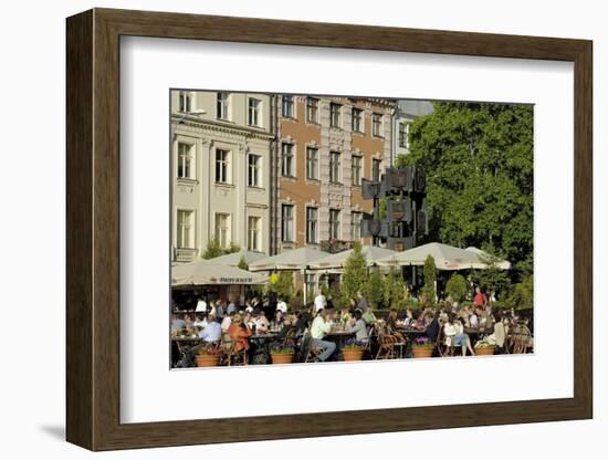 Street Cafe, Doma Square, Riga, Latvia, Baltic States-Gary Cook-Framed Photographic Print