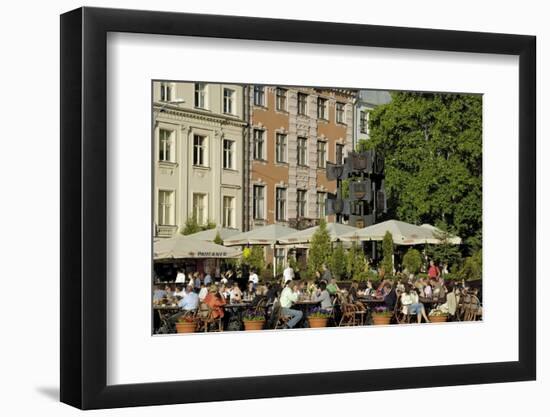 Street Cafe, Doma Square, Riga, Latvia, Baltic States-Gary Cook-Framed Photographic Print