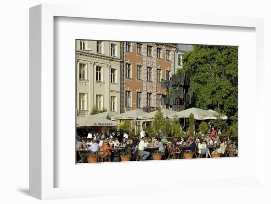 Street Cafe, Doma Square, Riga, Latvia, Baltic States-Gary Cook-Framed Photographic Print