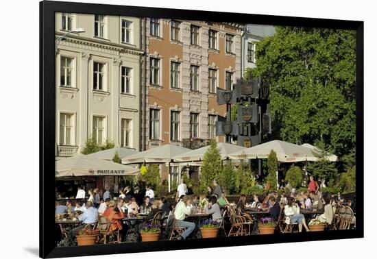 Street Cafe, Doma Square, Riga, Latvia, Baltic States-Gary Cook-Framed Photographic Print