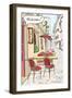 Street Cafe In Old Town Sketch Illustration-Selenka-Framed Art Print