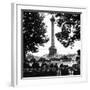 Street Cafe in the Rain, Colonne de Juillet, c1955-Paul Almasy-Framed Giclee Print