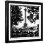 Street Cafe in the Rain, Colonne de Juillet, c1955-Paul Almasy-Framed Giclee Print