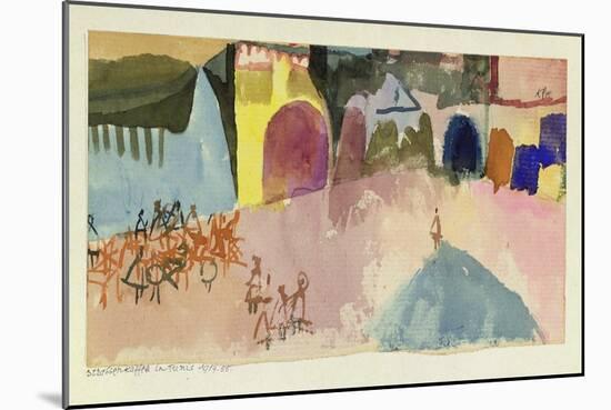 Street Cafe in Tunis, 1914-Paul Klee-Mounted Giclee Print