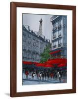 Street Café, Paris-Geoff King-Framed Giclee Print