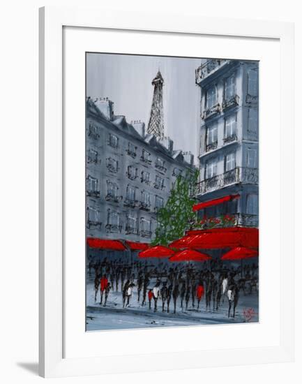 Street Café, Paris-Geoff King-Framed Giclee Print