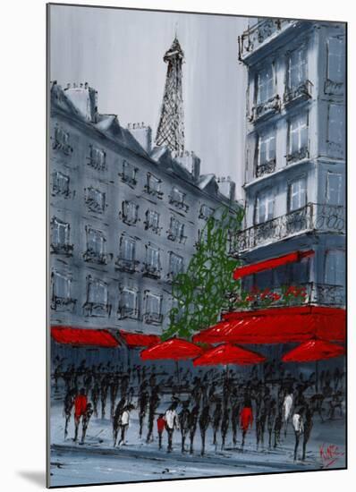 Street Café, Paris-Geoff King-Mounted Giclee Print