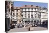 Street Cafe, Place De La Cathedrale, Colmar, Alsace, France, Europe-Markus Lange-Stretched Canvas