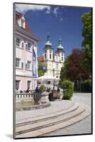 Street Cafe, St. Johann Church, Donaueschingen, Black Forest, Baden Wurttemberg, Germany-Markus Lange-Mounted Photographic Print
