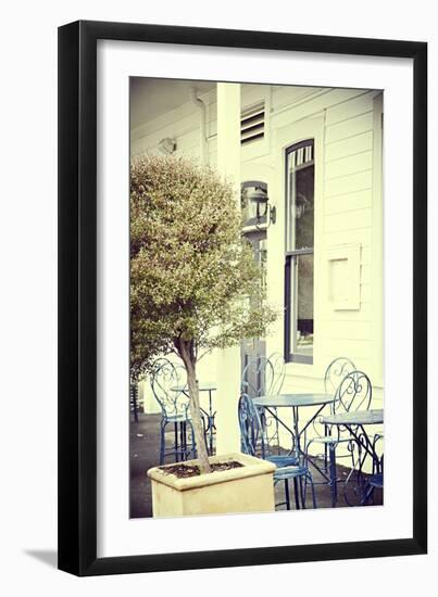 Street Cafe with Chairs-Steve Allsopp-Framed Photographic Print