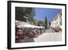 Street Cafes and Restaurant at Market Place Placa Major, Pollenca, Majorca-Markus Lange-Framed Photographic Print