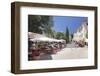 Street Cafes and Restaurant at Market Place Placa Major, Pollenca, Majorca-Markus Lange-Framed Photographic Print