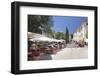 Street Cafes and Restaurant at Market Place Placa Major, Pollenca, Majorca-Markus Lange-Framed Photographic Print