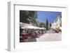 Street Cafes and Restaurant at Market Place Placa Major, Pollenca, Majorca-Markus Lange-Framed Photographic Print