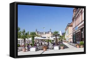 Street Cafes and Schloss Schwetzingen Palace-Markus-Framed Stretched Canvas