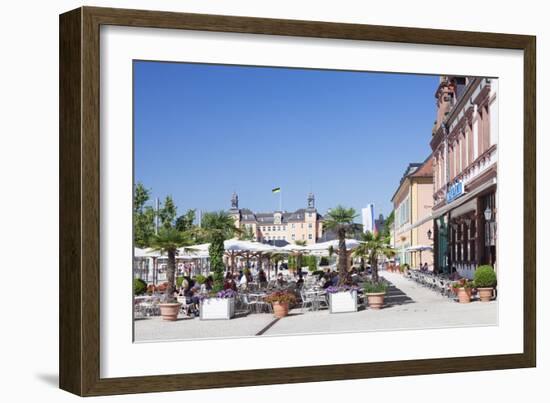 Street Cafes and Schloss Schwetzingen Palace-Markus-Framed Photographic Print