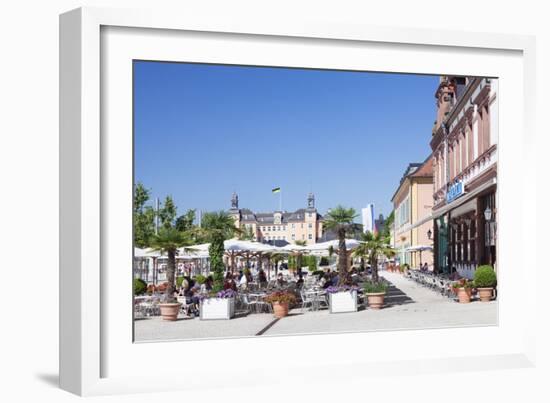 Street Cafes and Schloss Schwetzingen Palace-Markus-Framed Photographic Print