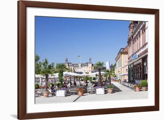 Street Cafes and Schloss Schwetzingen Palace-Markus-Framed Photographic Print