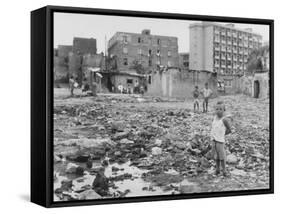 Street Children - Naples-Jean Finzi-Framed Stretched Canvas