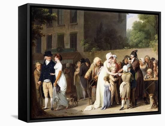 Street Conjurors on a Boulevard (L' Escamoteur Sur Le Boulevards), 1806-Louis-Léopold Boilly-Framed Stretched Canvas