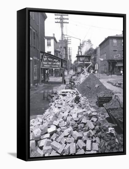Street Construction, Philadelphia, Pennsylvania-null-Framed Stretched Canvas