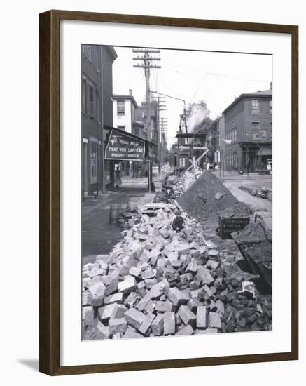 Street Construction, Philadelphia, Pennsylvania-null-Framed Photo