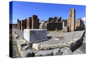 Street Corner with Public Fountain, Roman Ruins of Pompeii, Campania, Italy-Eleanor Scriven-Stretched Canvas