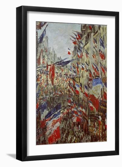 Street Decorated in Flags, 1878-Claude Monet-Framed Giclee Print