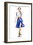 Street Fashion. Fashion Illustration of a Girl Walking. Summer Look. Watercolor Painting. Hand Pain-Kamieshkova-Framed Art Print