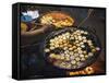 Street Food in a Mandalay Night Market-Jon Hicks-Framed Stretched Canvas