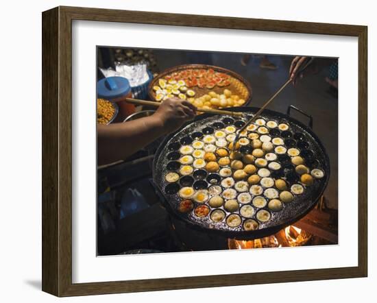 Street Food in a Mandalay Night Market-Jon Hicks-Framed Photographic Print