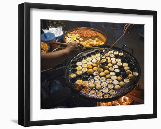 Street Food in a Mandalay Night Market-Jon Hicks-Framed Photographic Print