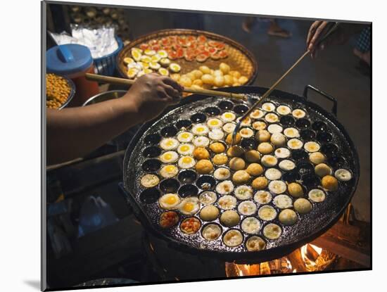Street Food in a Mandalay Night Market-Jon Hicks-Mounted Photographic Print