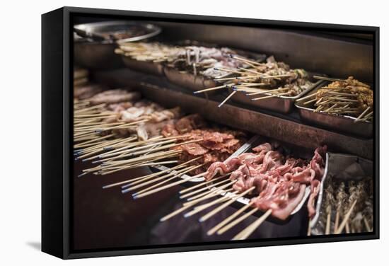 Street food in Chinatown at night, Kuala Lumpur, Malaysia, Southeast Asia, Asia-Matthew Williams-Ellis-Framed Stretched Canvas