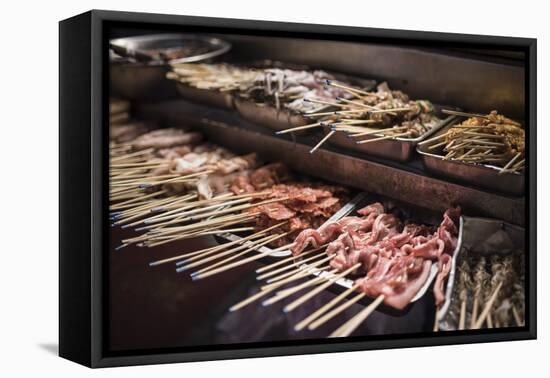 Street food in Chinatown at night, Kuala Lumpur, Malaysia, Southeast Asia, Asia-Matthew Williams-Ellis-Framed Stretched Canvas