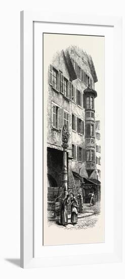 Street Fountain, Zurich, Switzerland, 19th Century-null-Framed Giclee Print