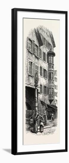 Street Fountain, Zurich, Switzerland, 19th Century-null-Framed Giclee Print