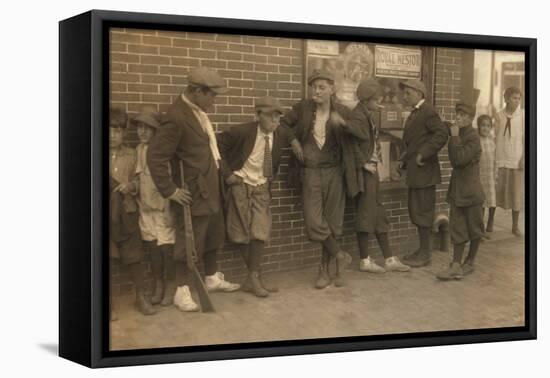 Street Gang of Cigarette Smoking Youths in Springfield, Ma. 1916-null-Framed Stretched Canvas