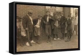 Street Gang of Cigarette Smoking Youths in Springfield, Ma. 1916-null-Framed Stretched Canvas