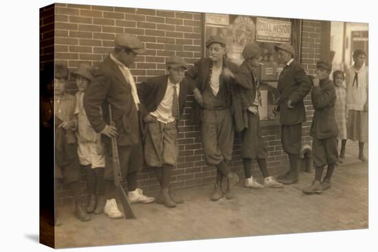 Street Gang of Cigarette Smoking Youths in Springfield, Ma. 1916-null-Stretched Canvas