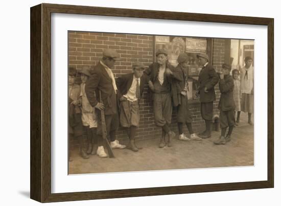 Street Gang of Cigarette Smoking Youths in Springfield, Ma. 1916-null-Framed Photo