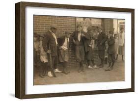 Street Gang of Cigarette Smoking Youths in Springfield, Ma. 1916-null-Framed Photo