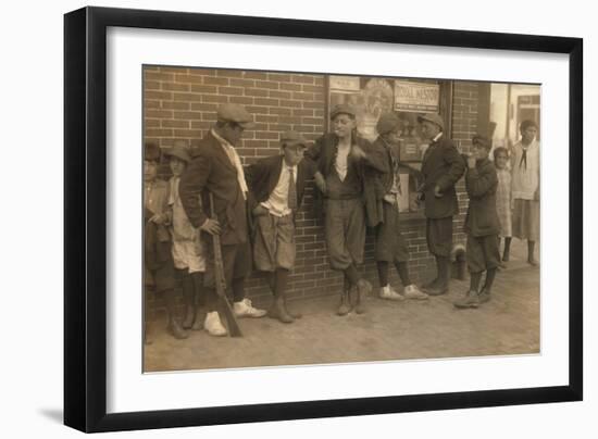 Street Gang of Cigarette Smoking Youths in Springfield, Ma. 1916-null-Framed Photo