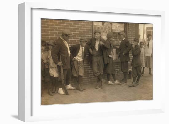 Street Gang of Cigarette Smoking Youths in Springfield, Ma. 1916-null-Framed Photo