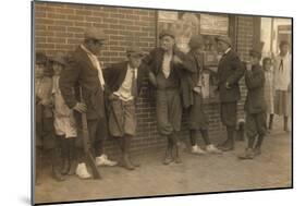 Street Gang of Cigarette Smoking Youths in Springfield, Ma. 1916-null-Mounted Photo