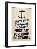 Street Girls Bringing in Sailors Art Poster Print-null-Framed Poster