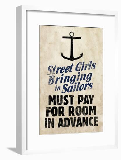 Street Girls Bringing in Sailors Art Poster Print-null-Framed Poster