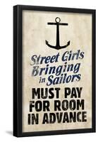 Street Girls Bringing in Sailors Art Poster Print-null-Framed Poster