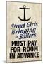 Street Girls Bringing in Sailors Art Poster Print-null-Mounted Poster